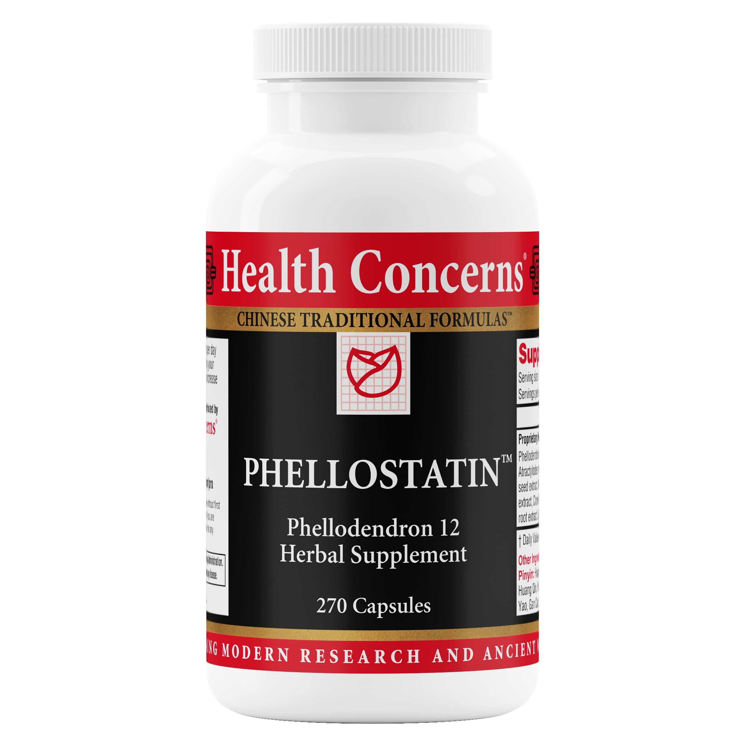 Health Concerns Phellostatin bottle front highlighting gut health support