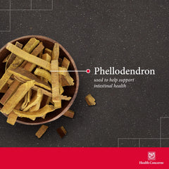 Health Concerns Phellostatin label detail featuring traditional Chinese herbs