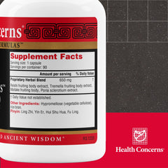 Health Concerns Power Mushrooms capsules close-up for convenient daily intake