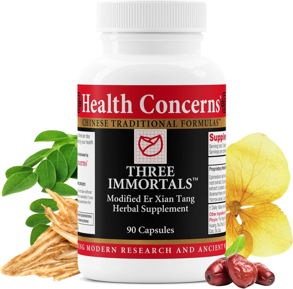 Health Concerns Three Immortals bottle front for menopause support and balance