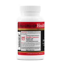 Health Concerns Three Immortals label design emphasizes trusted menopause wellness formula.