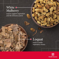 Health Concerns Yin Chao Junior Mulberry leaf close-up shows herbal blend for wellness.