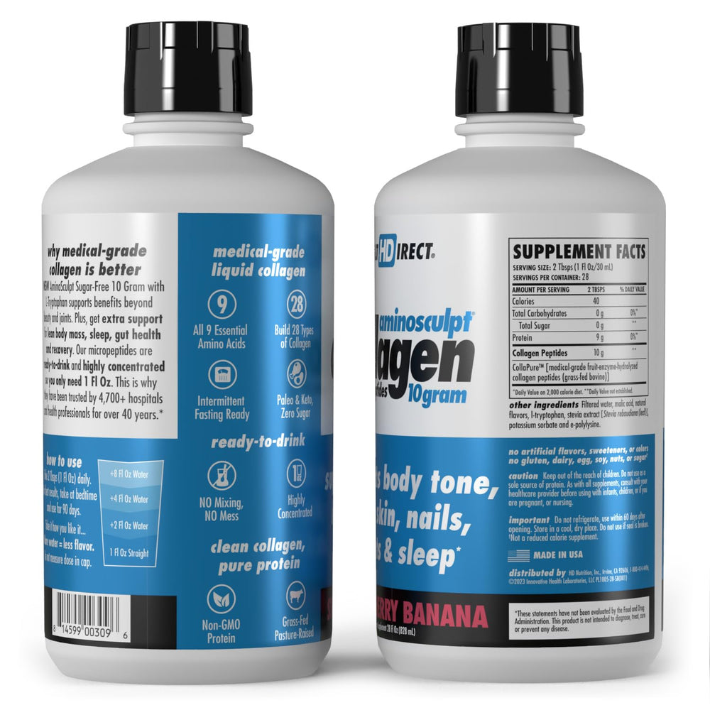 HEALTH DIRECT AminoSculpt liquid collagen pour shot for easy daily intake.
