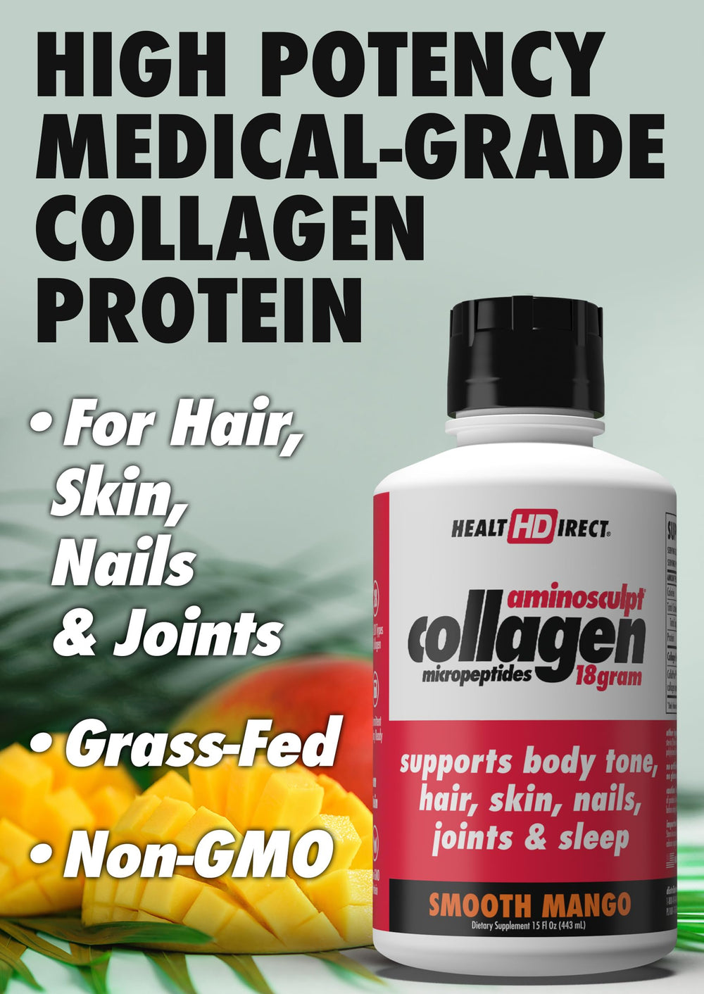 HEALTH DIRECT AminoSculpt USA-made with grass-fed bovine collagen.