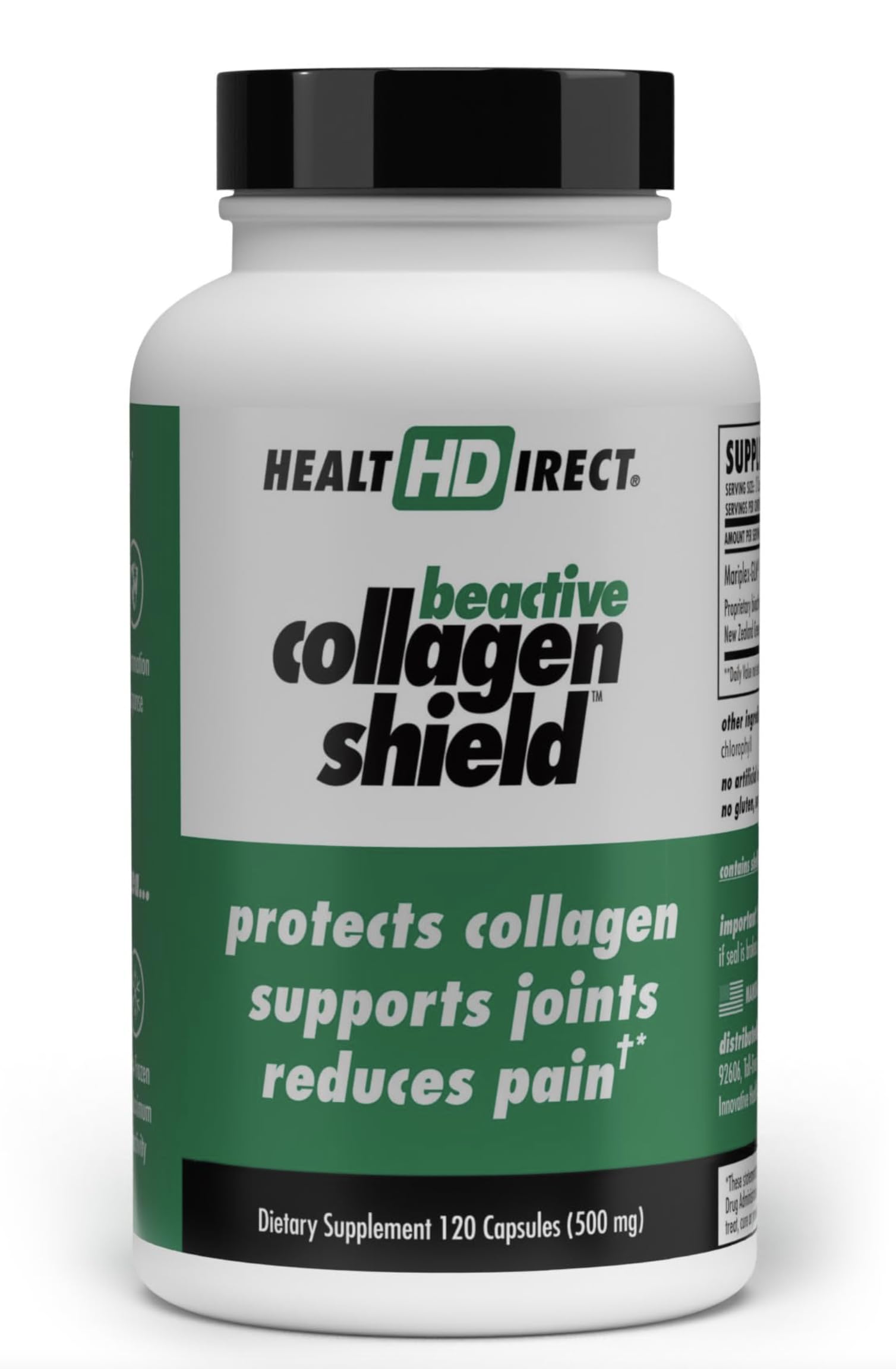 Health Direct BeActive Collagen Shield bottle front signaling joint support.