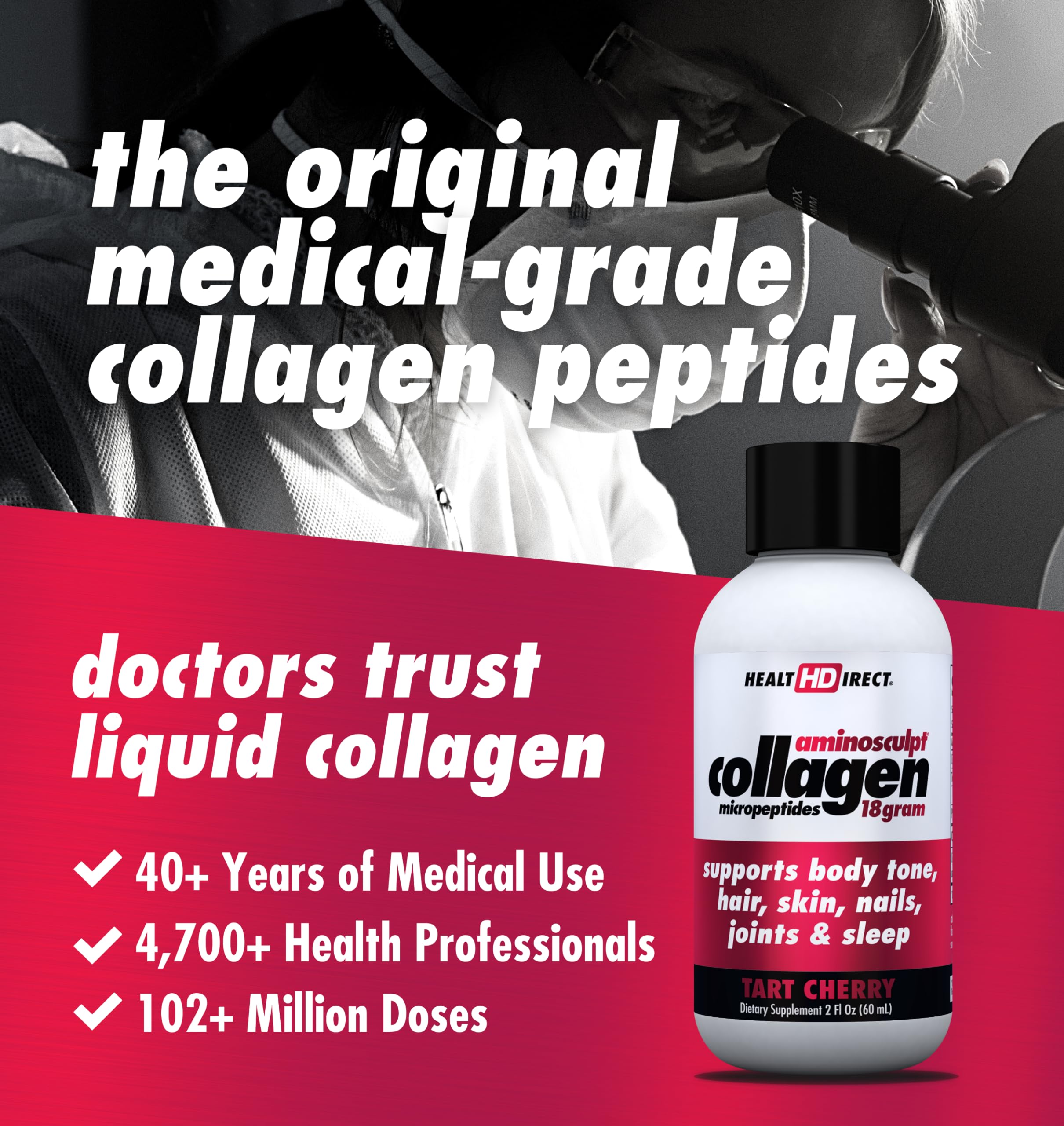 Close-up of HEALTH DIRECT label showing GMP-certified production.