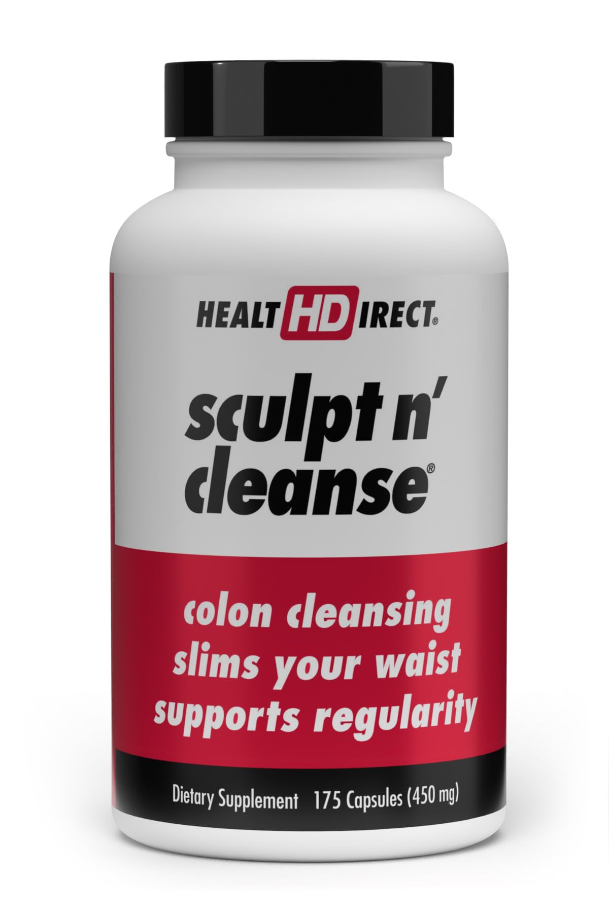 HEALTH DIRECT Sculpt n' Cleanse bottle back shows vegan-friendly ingredients.