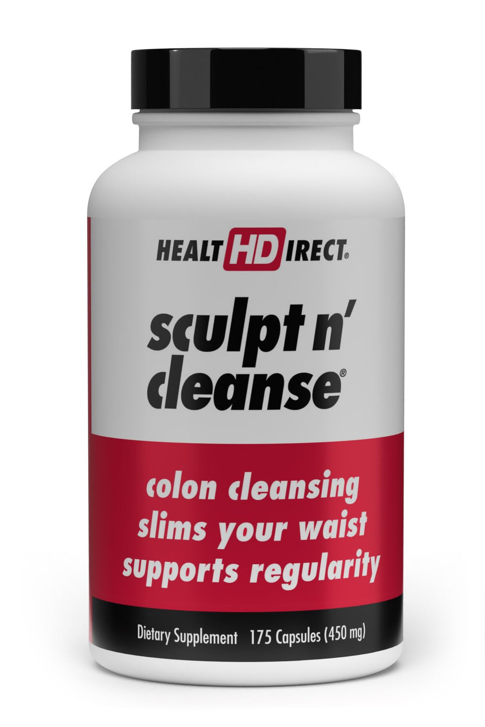 HEALTH DIRECT Sculpt n' Cleanse bottle back shows vegan-friendly ingredients.