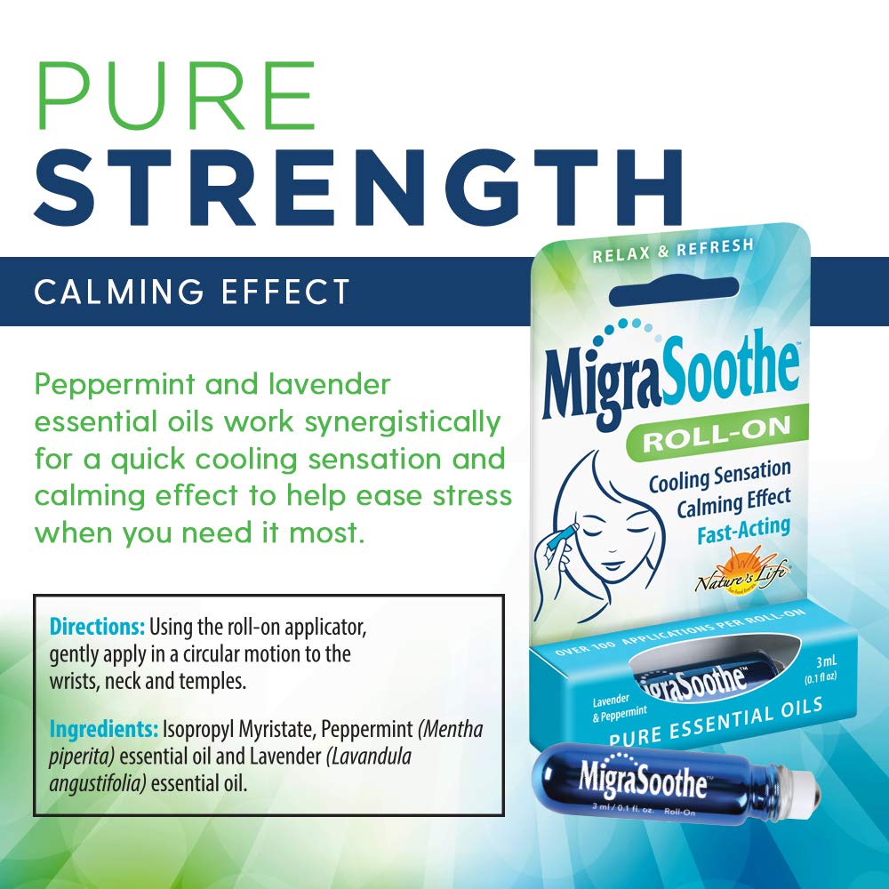 MigraSoothe applied to temples and neck pressure points for calm