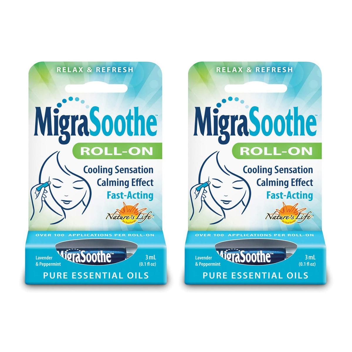 Health From The Sun MigraSoothe roller bottle showing cooling sensation