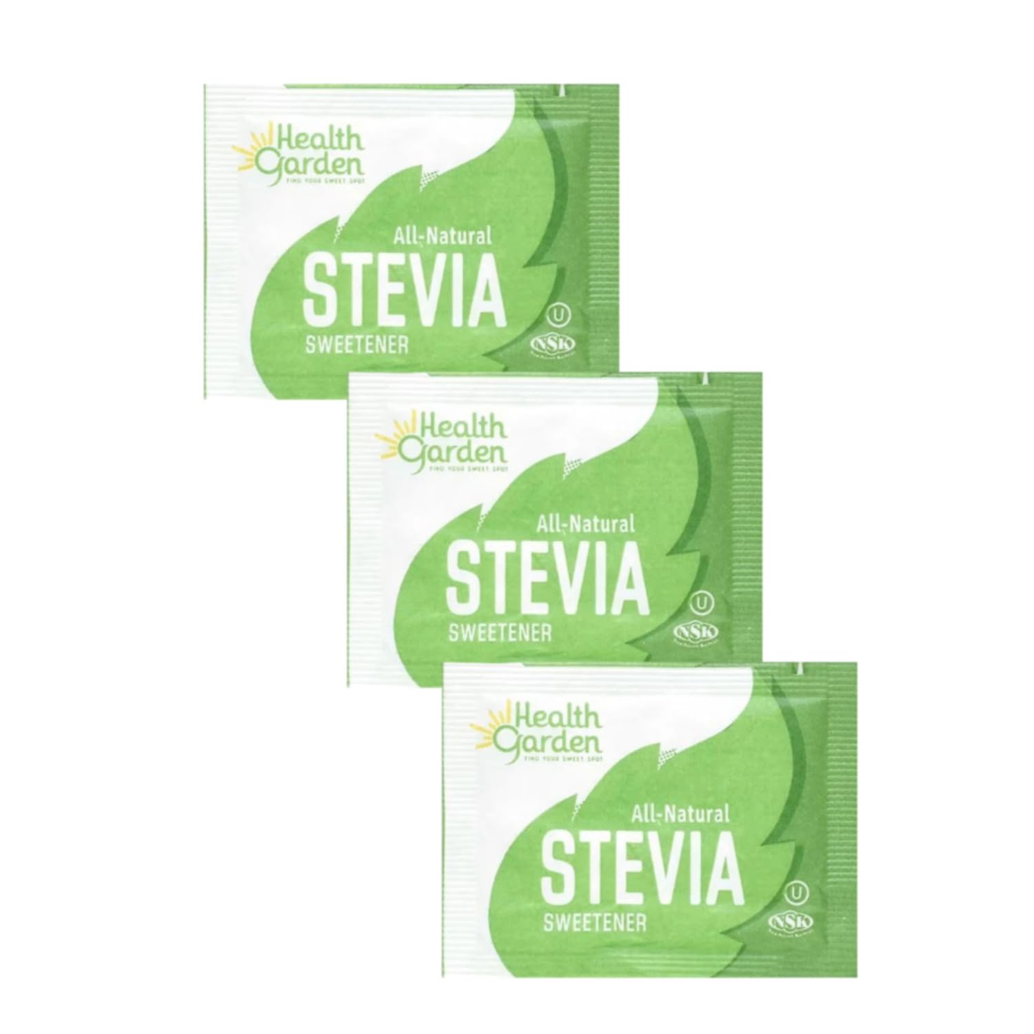 Health Garden Stevia packets label reveals non-GMO ingredients