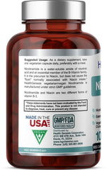 Health Genesis B3 Nicotinamide 500 mg capsules inside view promoting energy and skin health