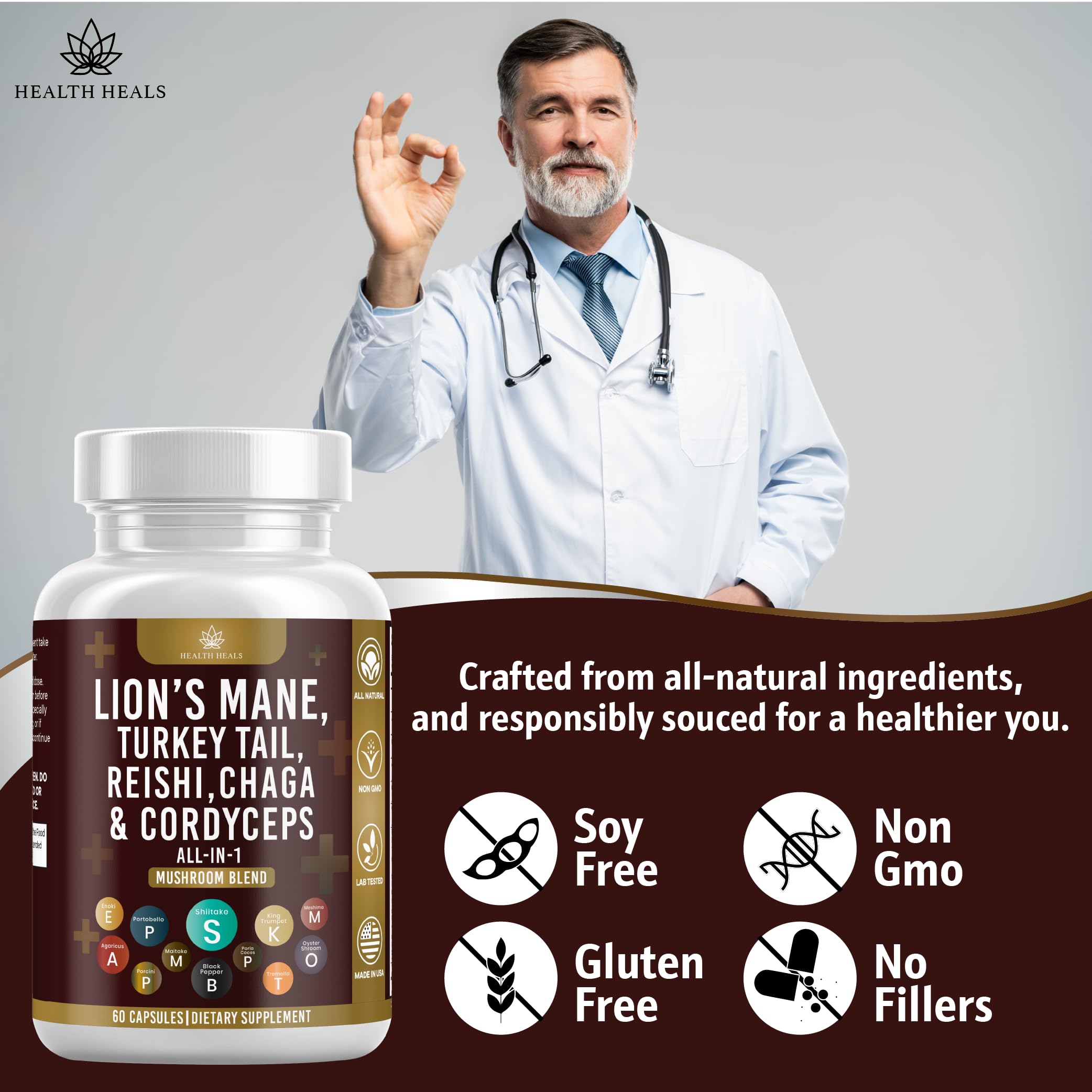 Health Heals Cordyceps extract capsules for sustained energy during workouts