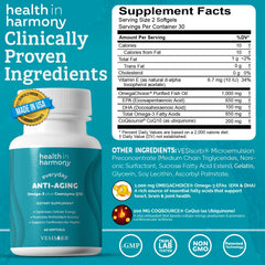HEALTH IN HARMONY Clean non-GMO ingredients softgels for clean nutrition
