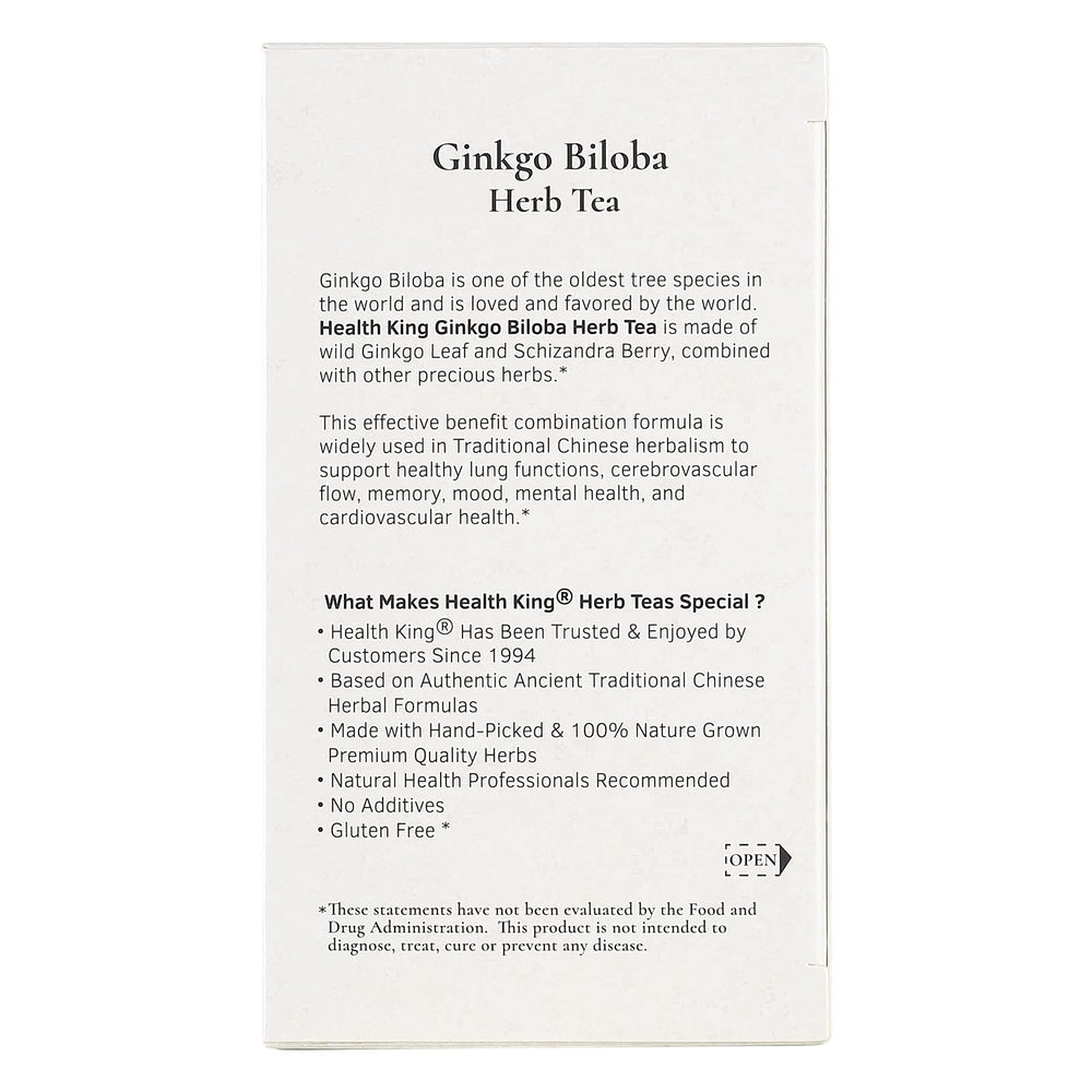 Health King Ginkgo Biloba Tea leaves close-up of natural herbal blend ready to brew