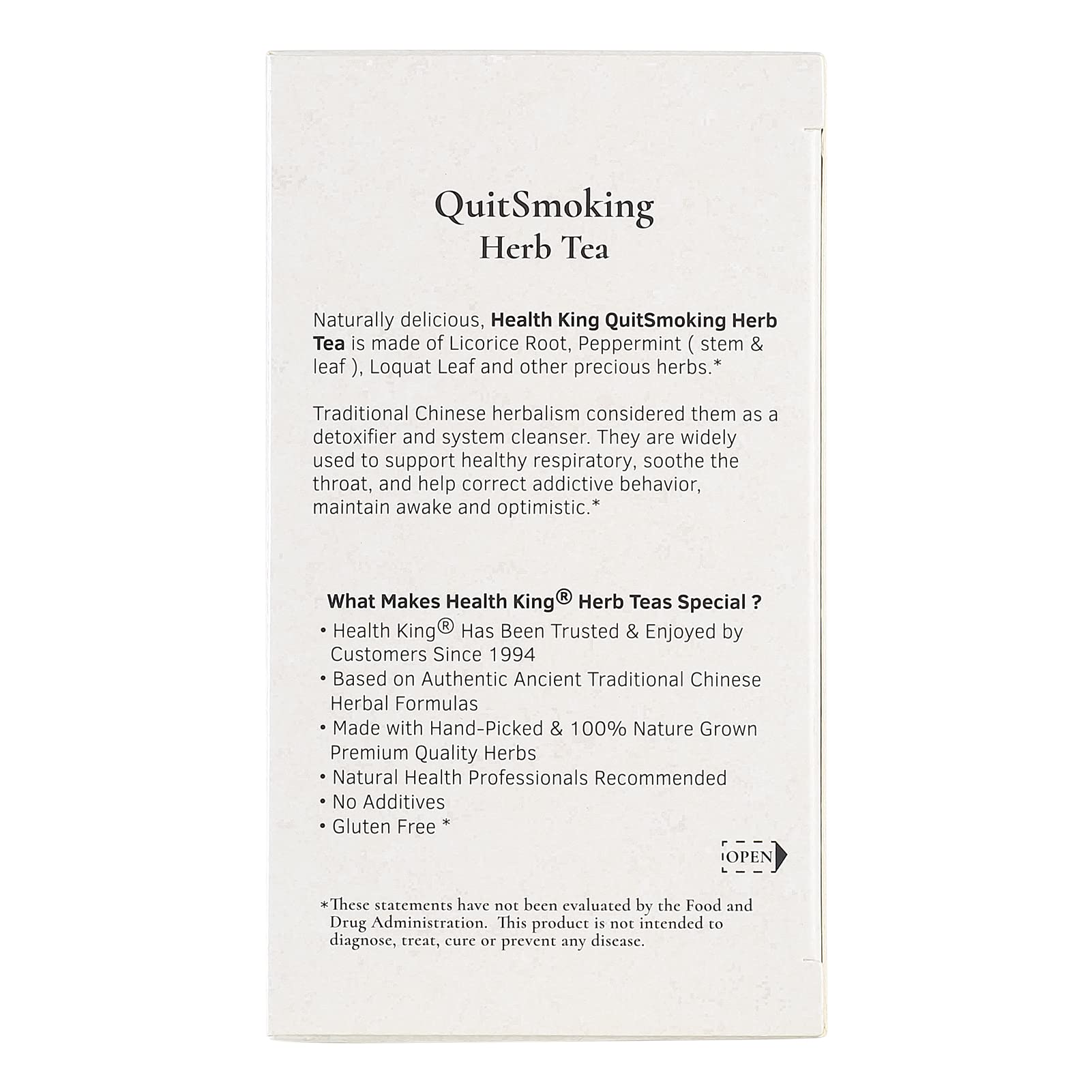Health King Stop Smoking Tea brew cup, ideal for quiet moments.