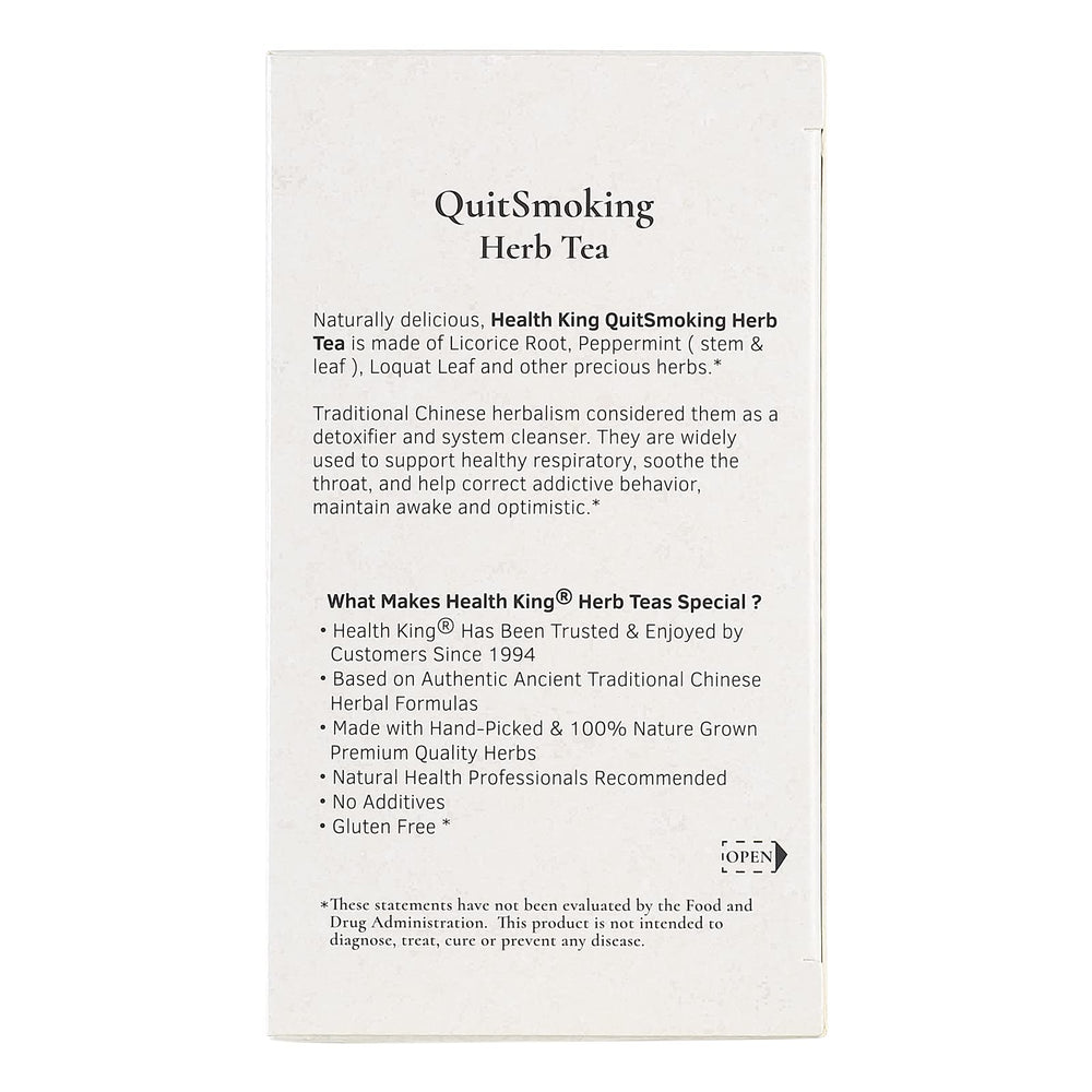 Health King Stop Smoking Tea brew cup, ideal for quiet moments.