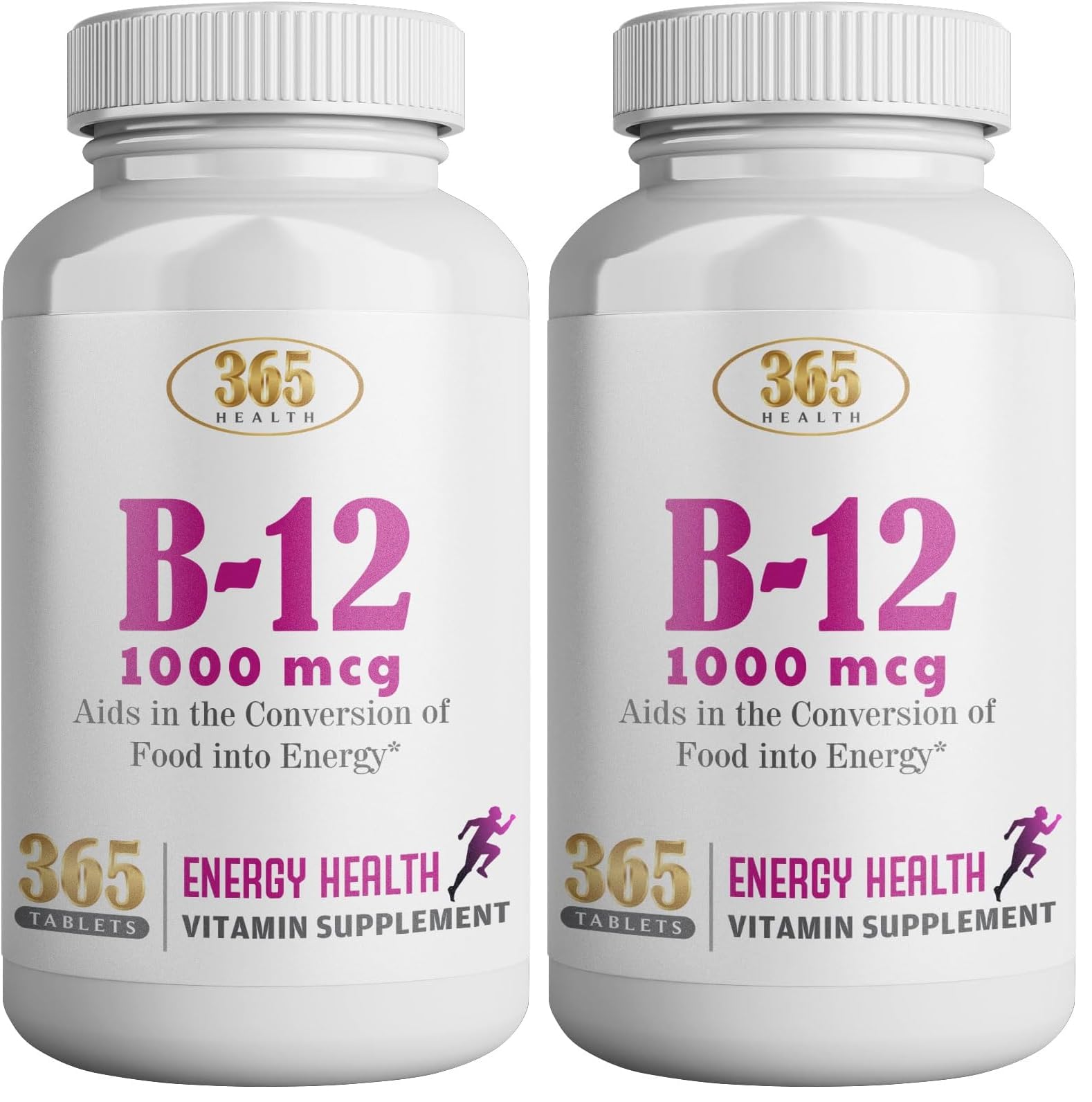 HEALTH LFE 365 Health B12 bottle shown for daily energy support