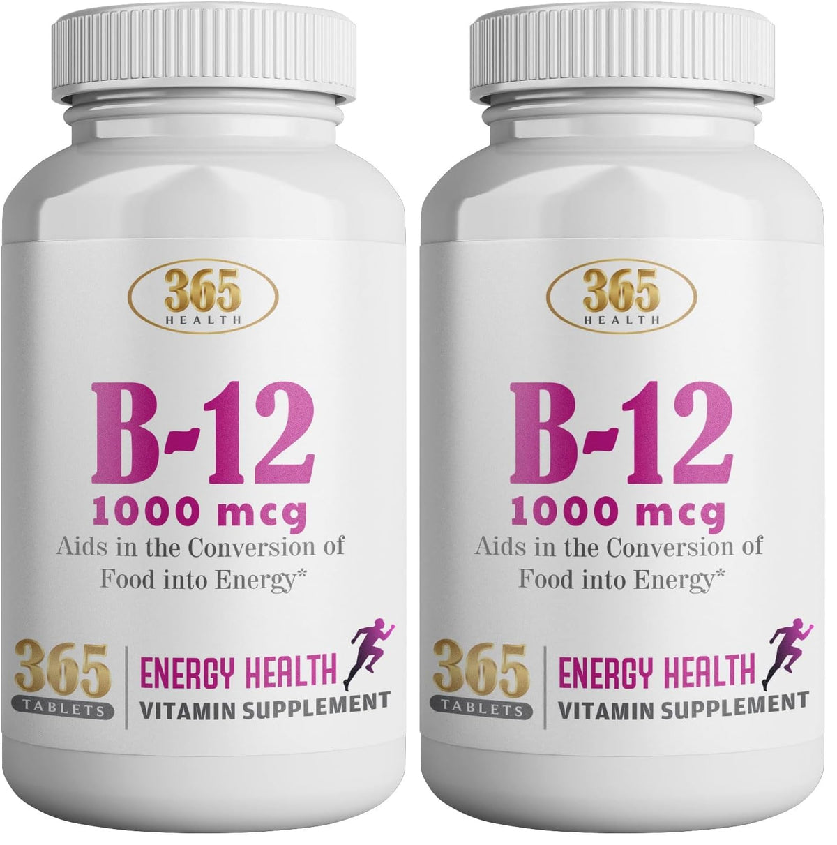 HEALTH LFE 365 Health B12 bottle shown for daily energy support
