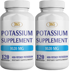 HEALTH LFE 365 Potassium Supplement bottle front supports daily electrolyte balance.