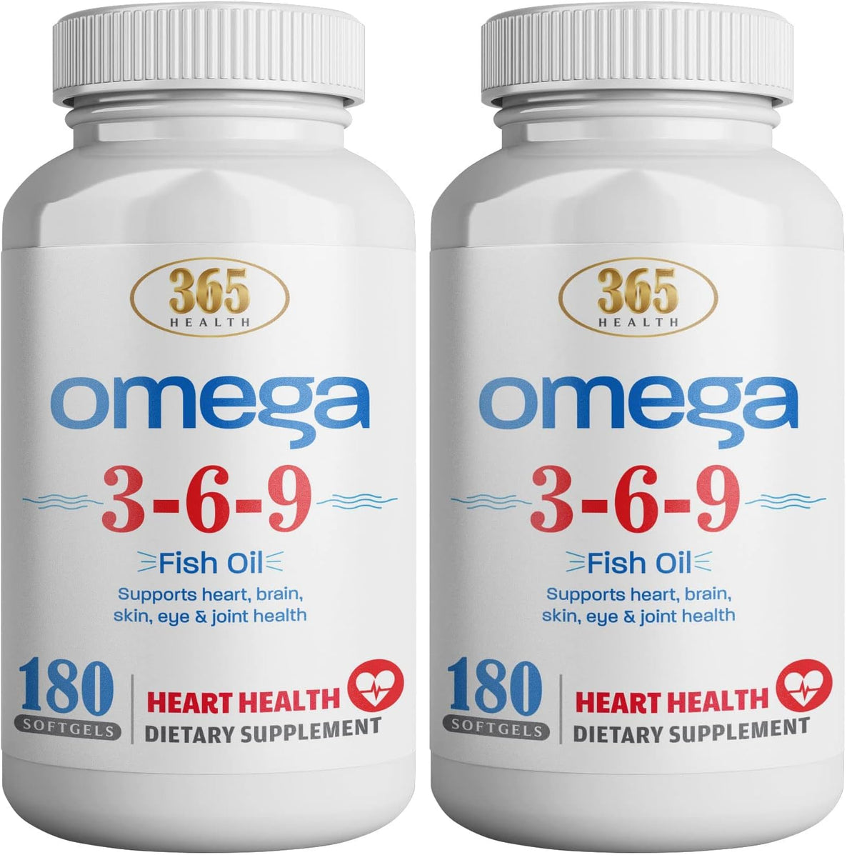 HEALTH LFE 365 Health Omega 3-6-9 bottle front for daily use.