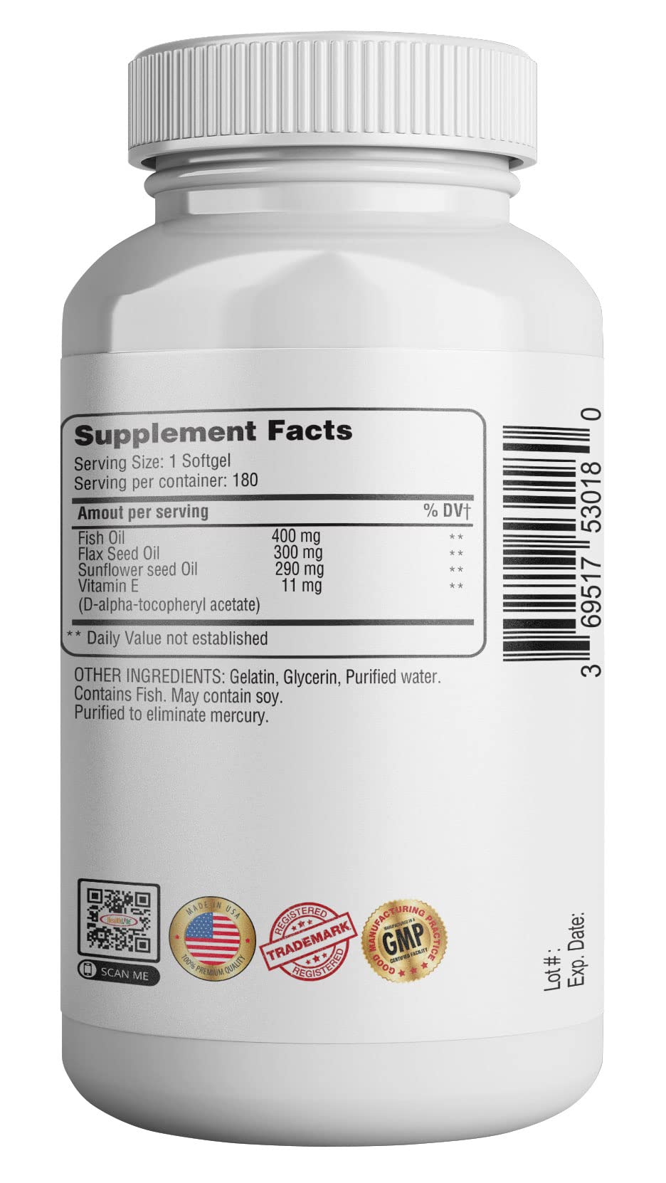 HEALTH LFE gluten-free and dairy-free supplement packaging icon.