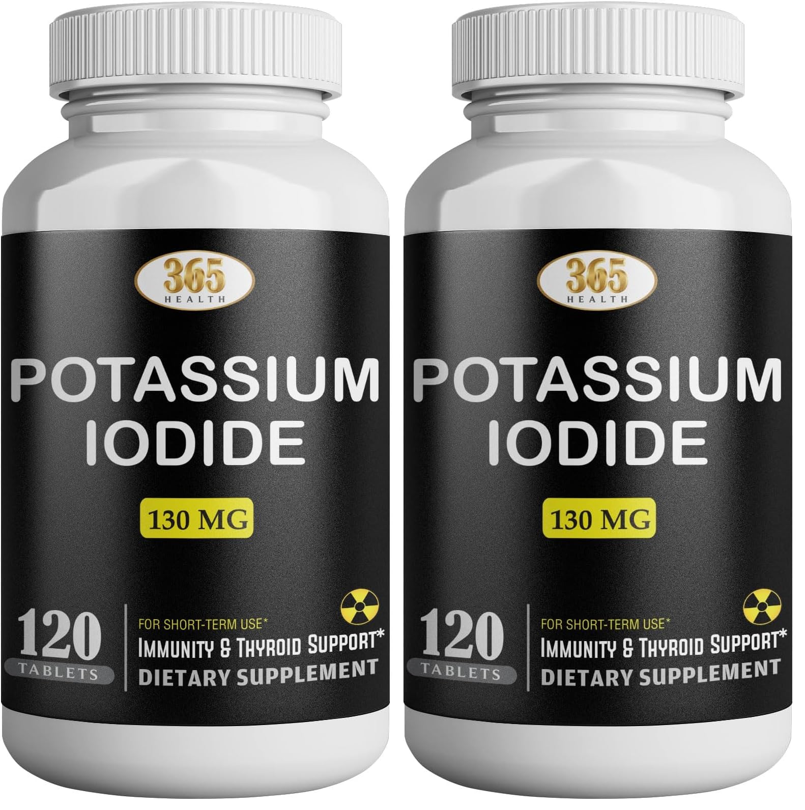 HEALTH LFE Potassium Iodide 130 mg bottle pack-shot for emergency preparedness