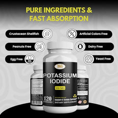 HEALTH LFE Potassium Iodide bottle front view highlighting USA-made quality