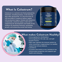 Health Logics Colostrum Chews vanilla serving dish showcases easy to chew daily probiotic support.