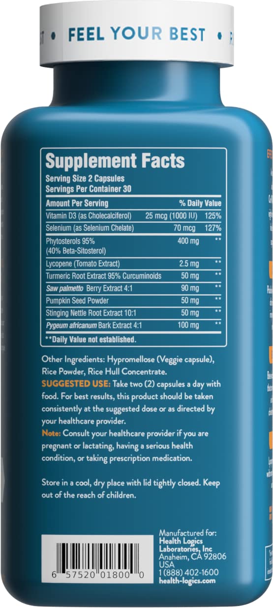 Health Logics Vitality capsules close-up for daily prostate health routine