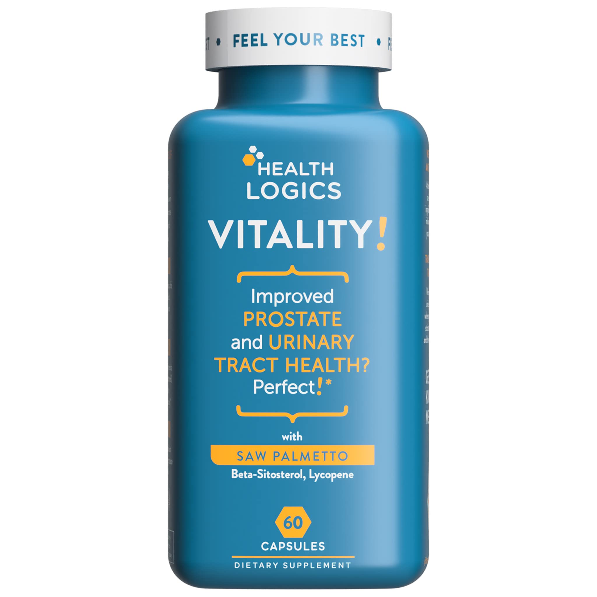 Health Logics Vitality Prostate bottle with capsules suggesting urinary health support
