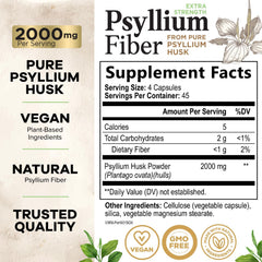 Health Nutrition Naturals psyllium husk capsules bottle angled display