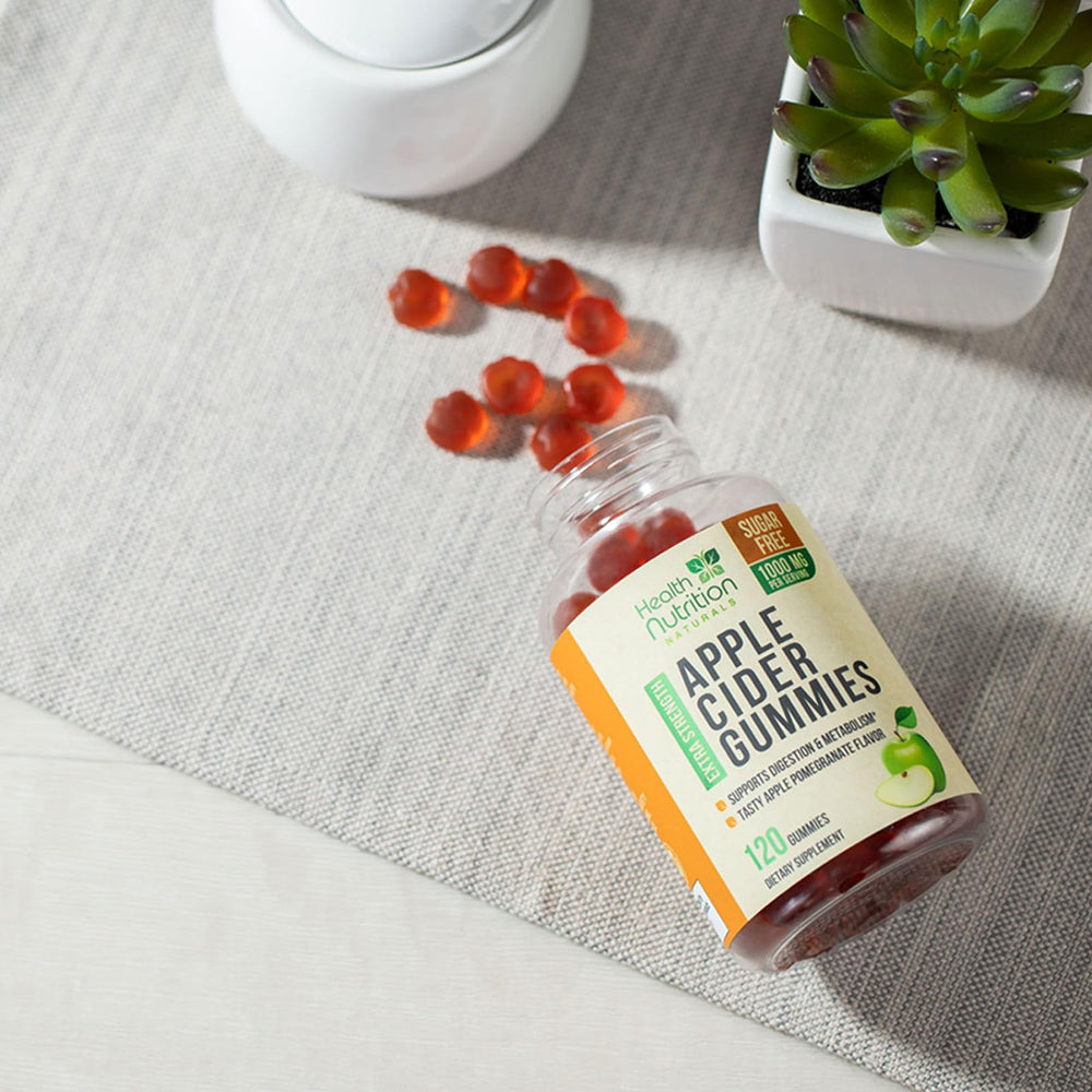 Serving suggestions for Health Nutrition Naturals ACV gummies with water