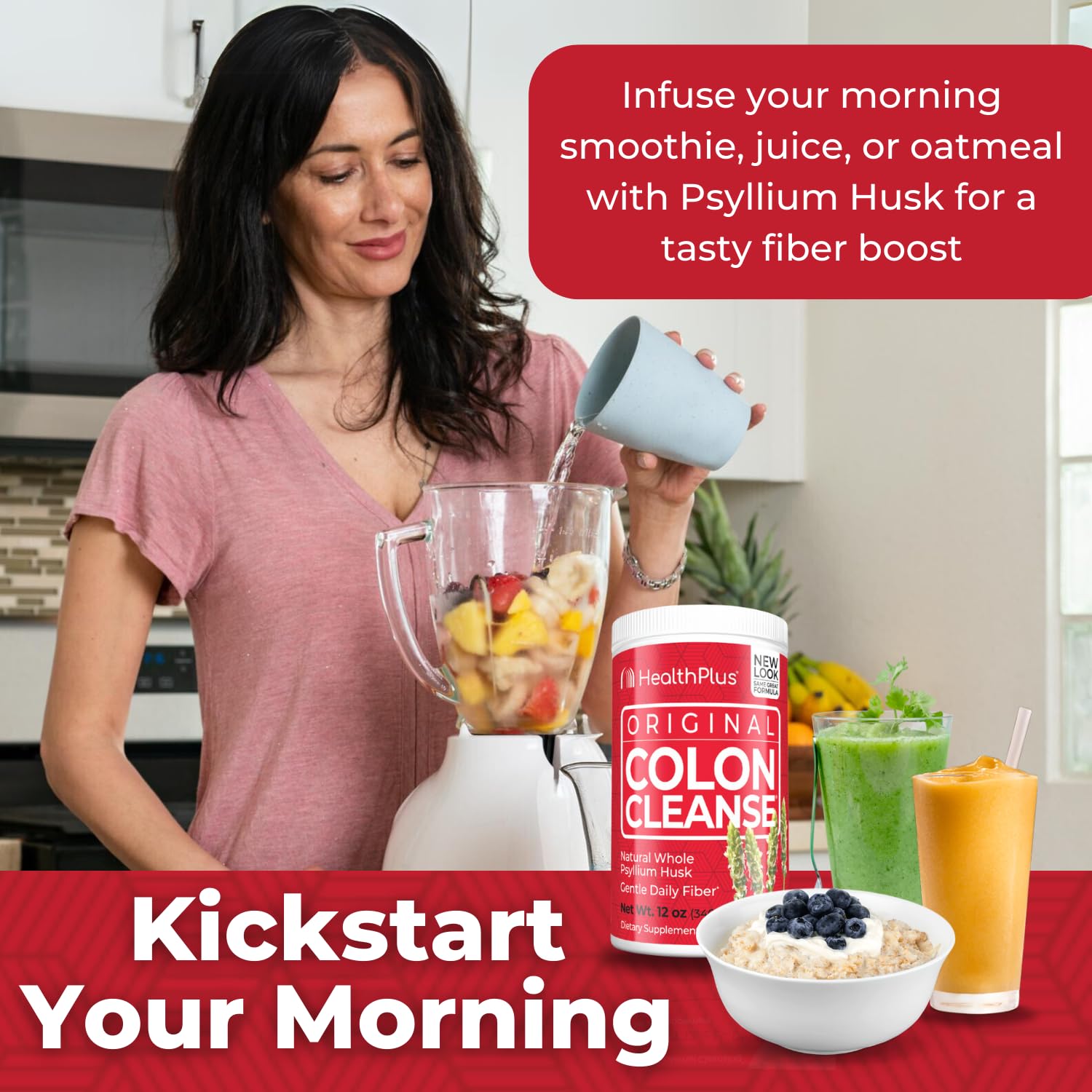 Health Plus Colon Cleanse before-meal usage shown for routine digestion
