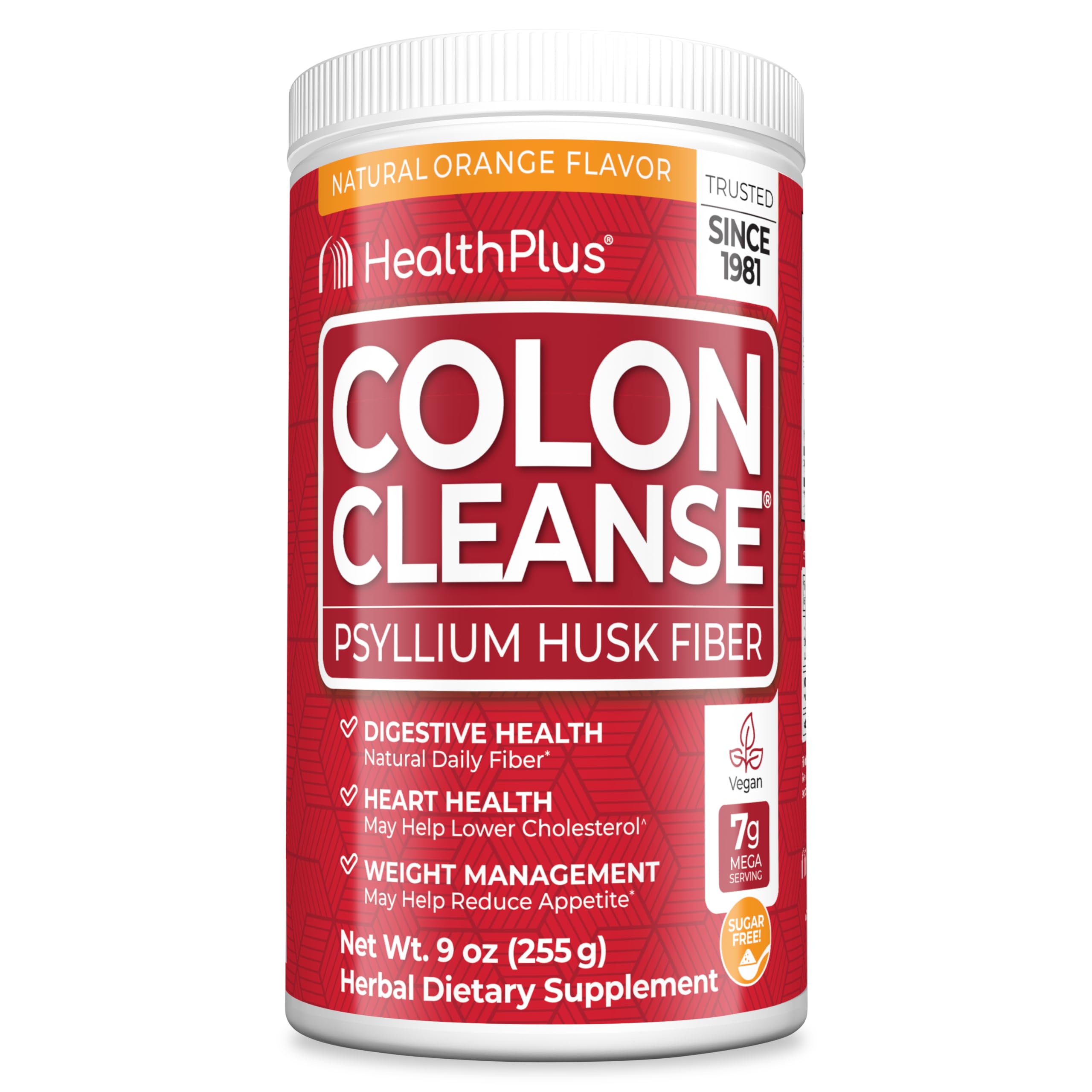 Health Plus Colon Cleanse bottle shows bright label for regularity