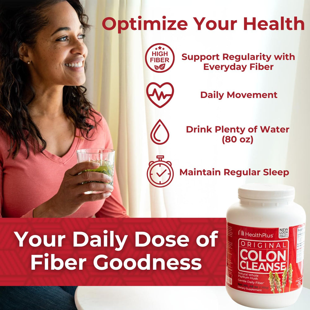 Health Plus Colon Cleanse gluten-free dairy-free labeling detail.