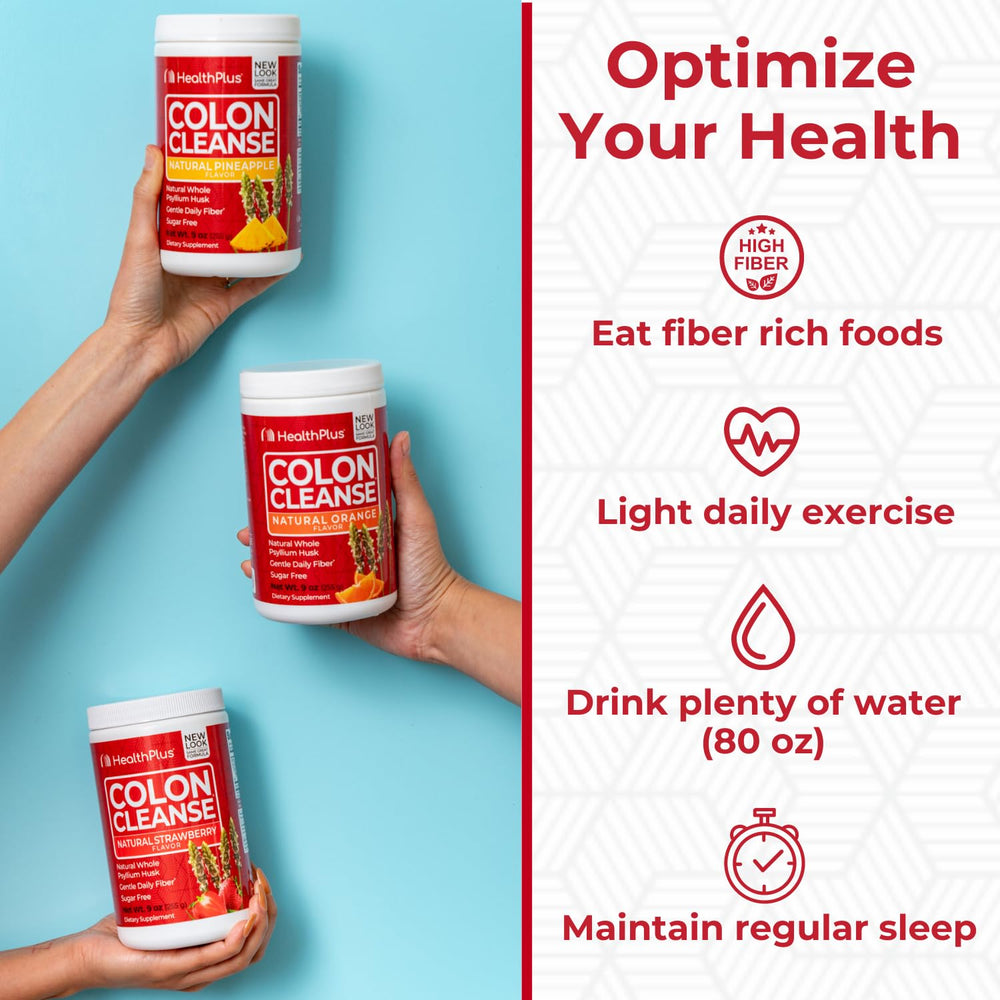 Health Plus Colon Cleanse label confirms gluten-free, dairy-free, and soy-free ingredients