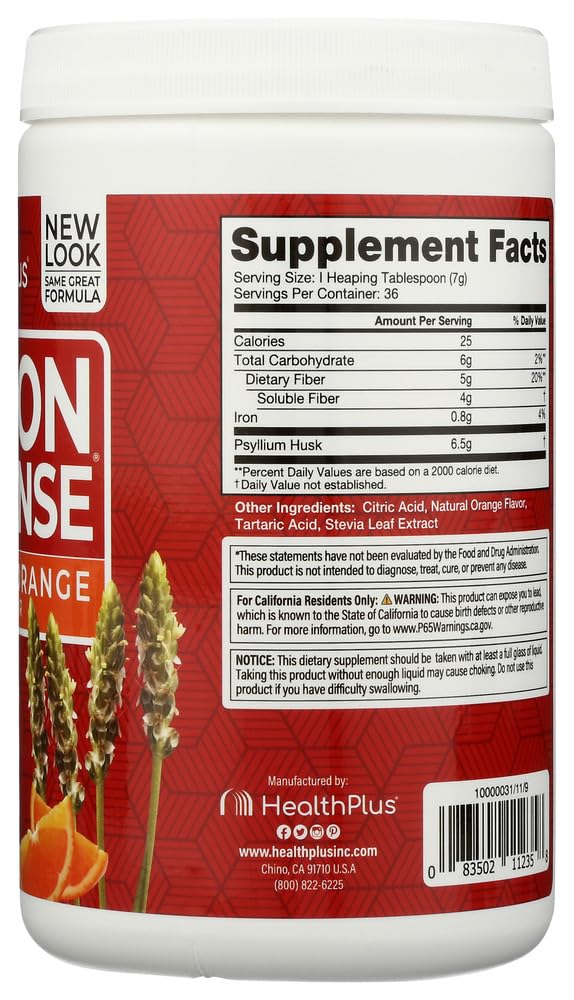 Health Plus Colon Cleanse orange packaging shot for convenient at home use.