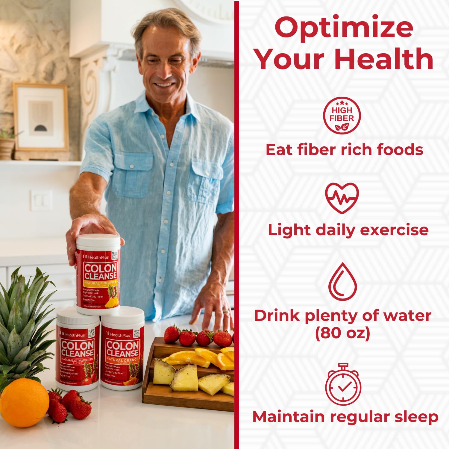 Health Plus Colon Cleanse package front displaying branding and flavor