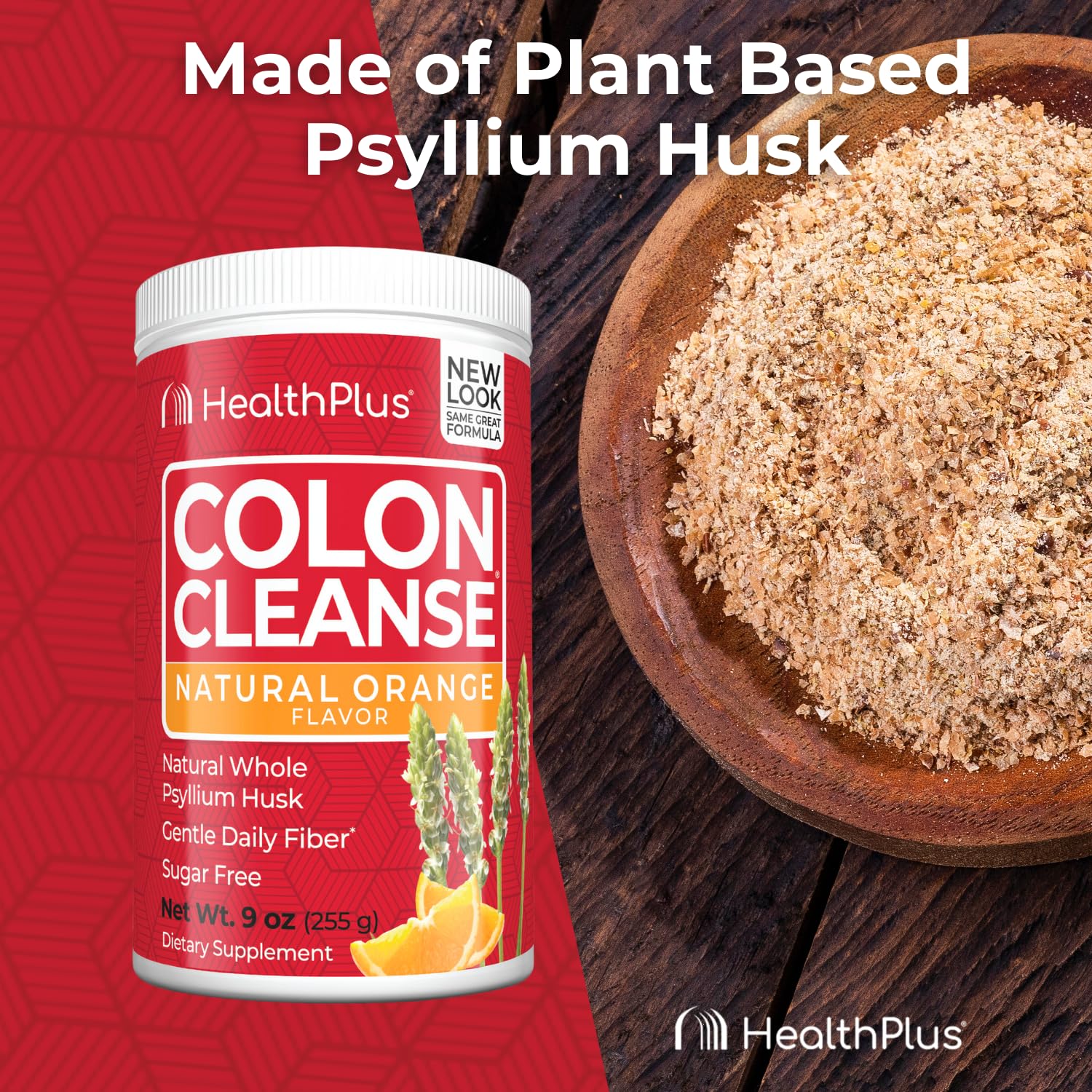 Health Plus Colon Cleanse serving next to a glass signals a simple daily routine