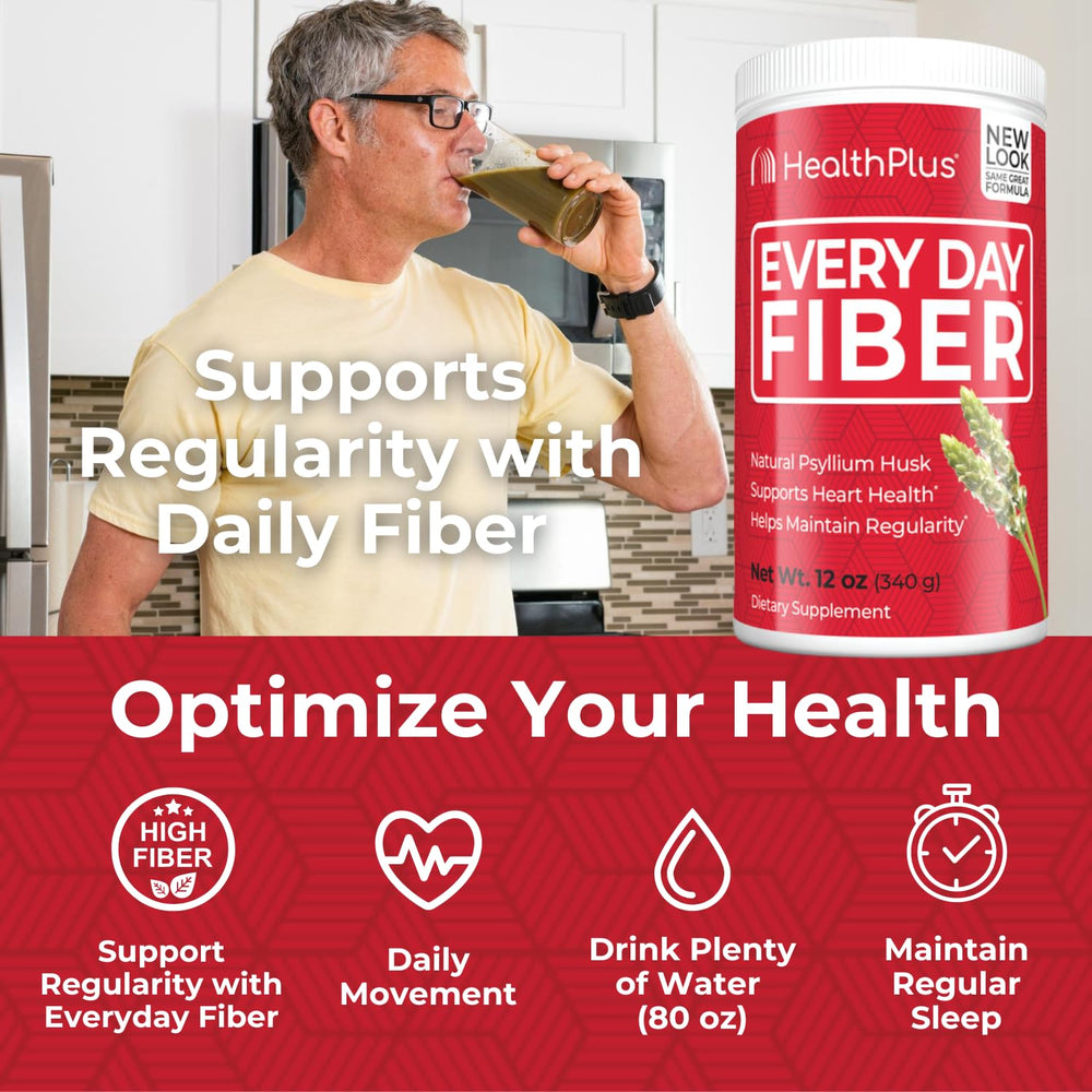 Health Plus Every Day Fiber 48 servings on pack for extended use.