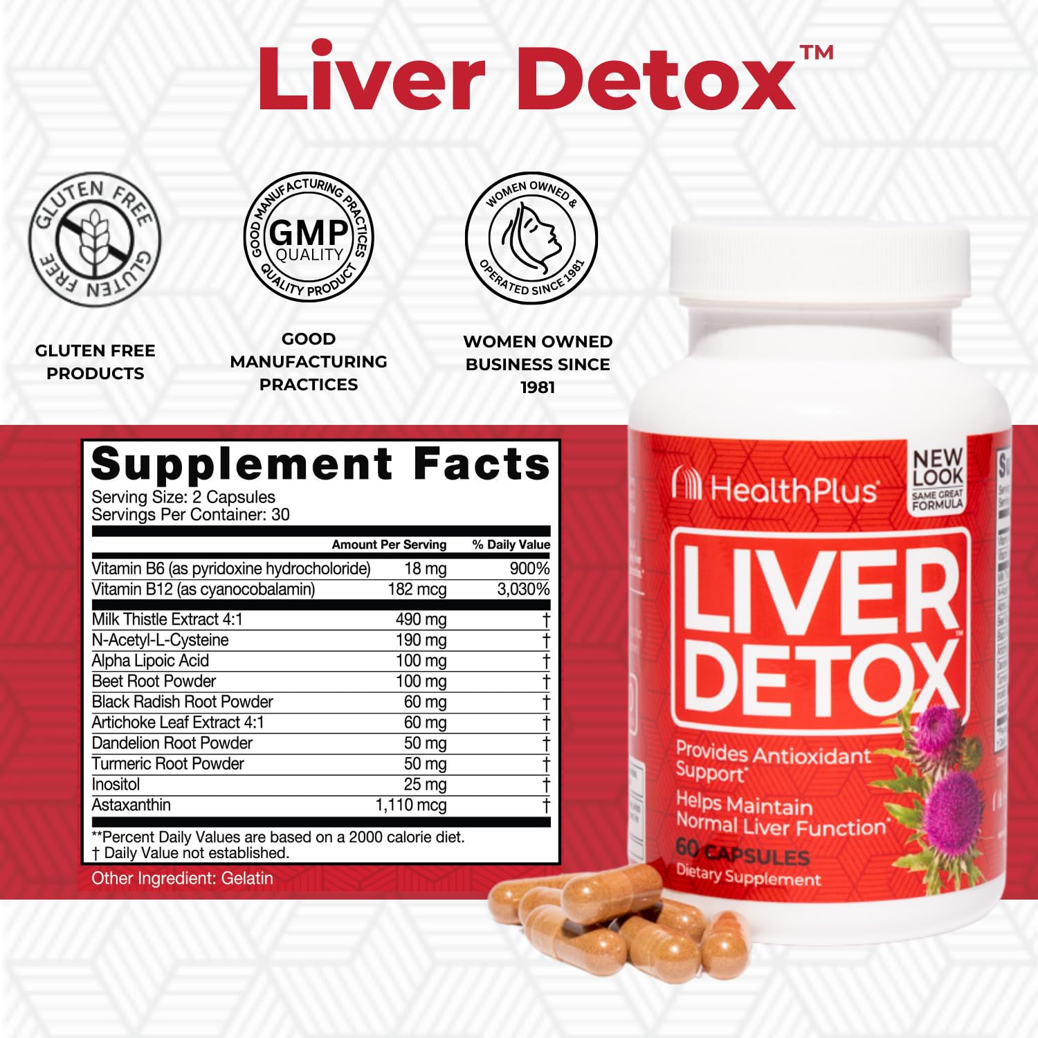 Health Plus Liver Detox capsules pack showing convenient daily detox support