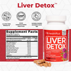 Health Plus Liver Detox capsules pack showing convenient daily detox support