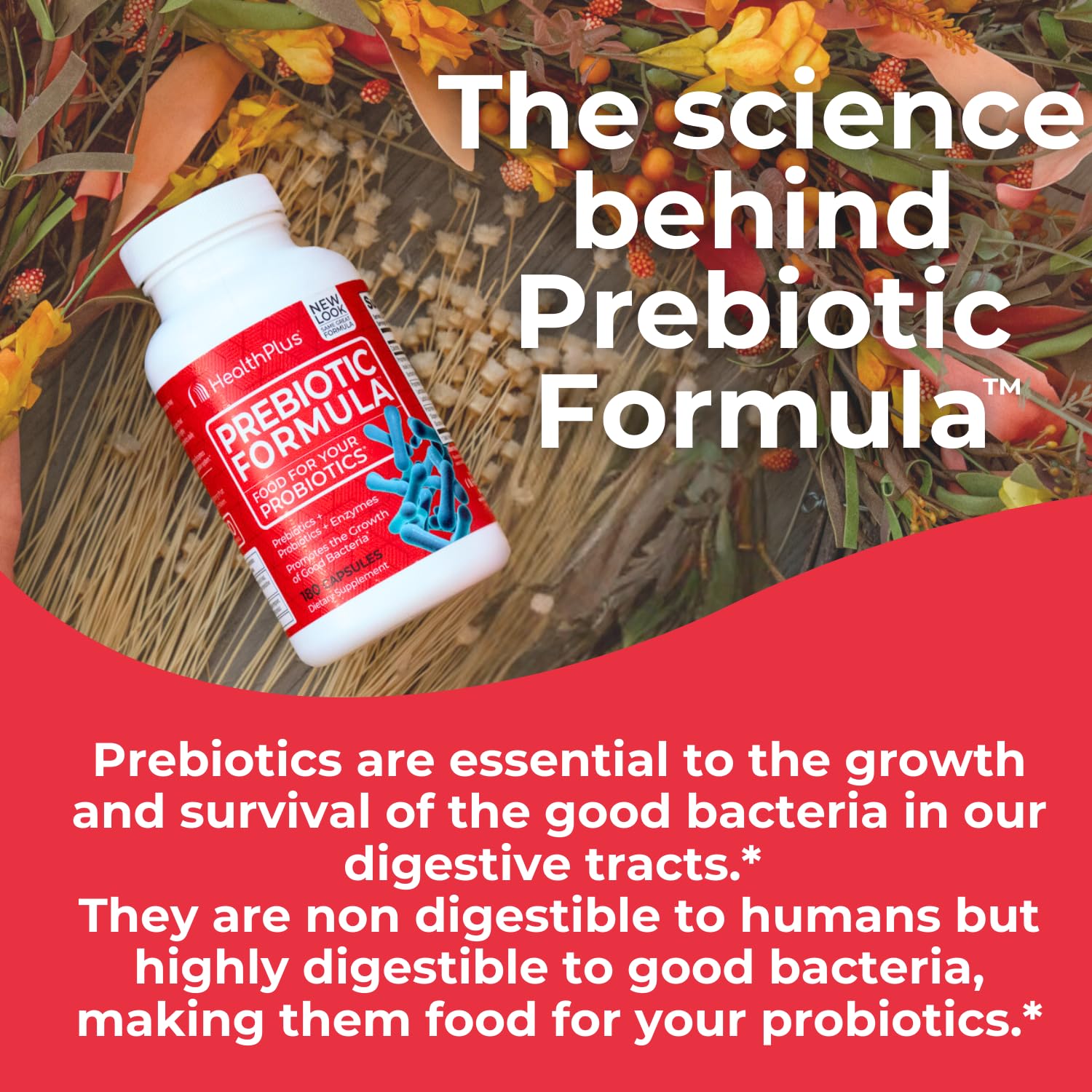 Health Plus Prebiotic Formula packaging label close-up