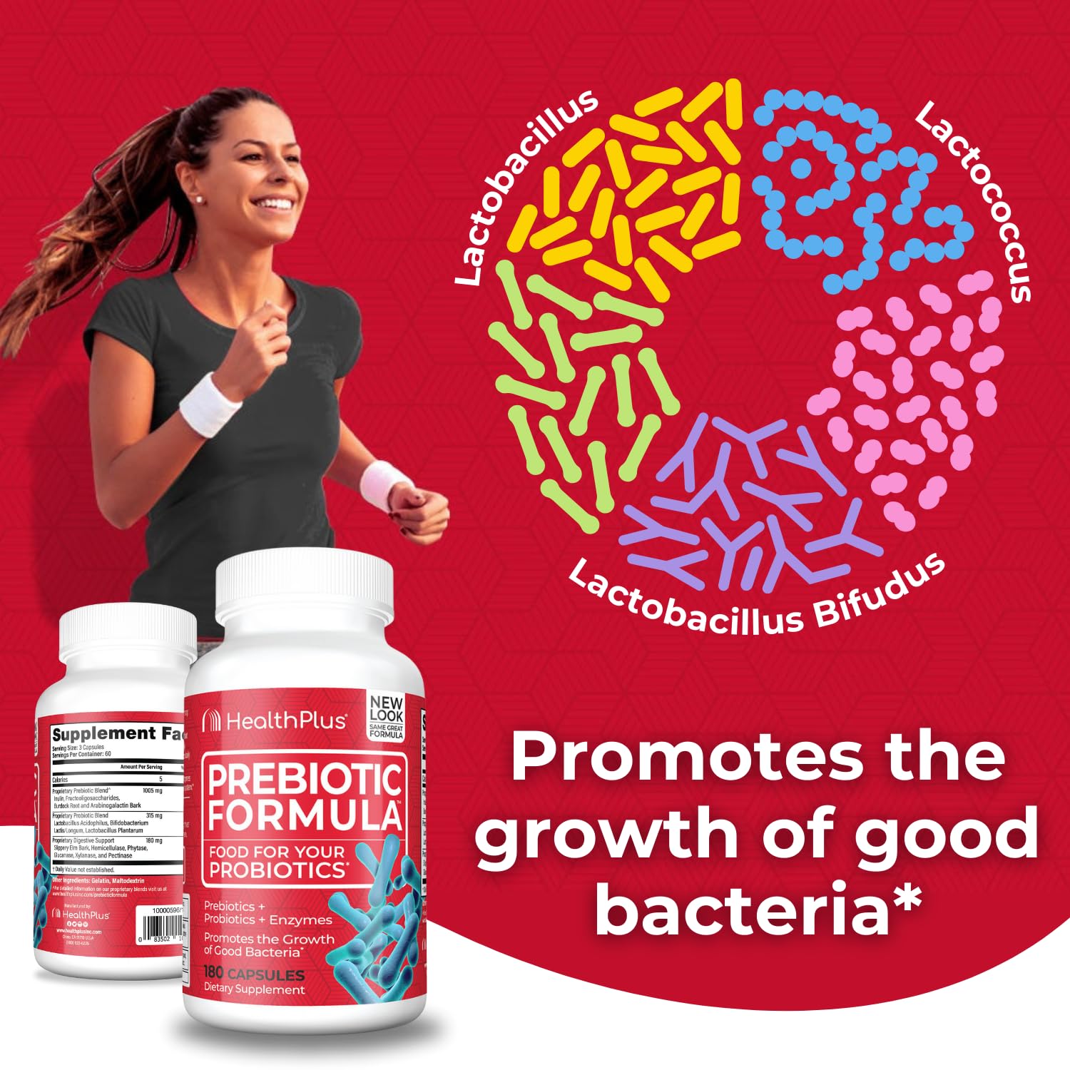 Health Plus Prebiotic Formula serving size and bottle count
