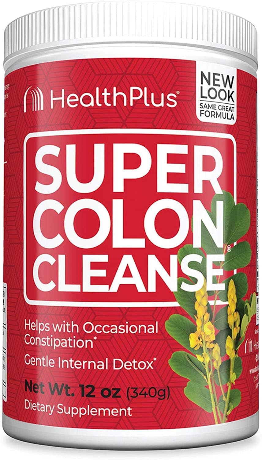 Health Plus Super Colon Cleanse bottle shown for gentle internal cleansing and toxin support