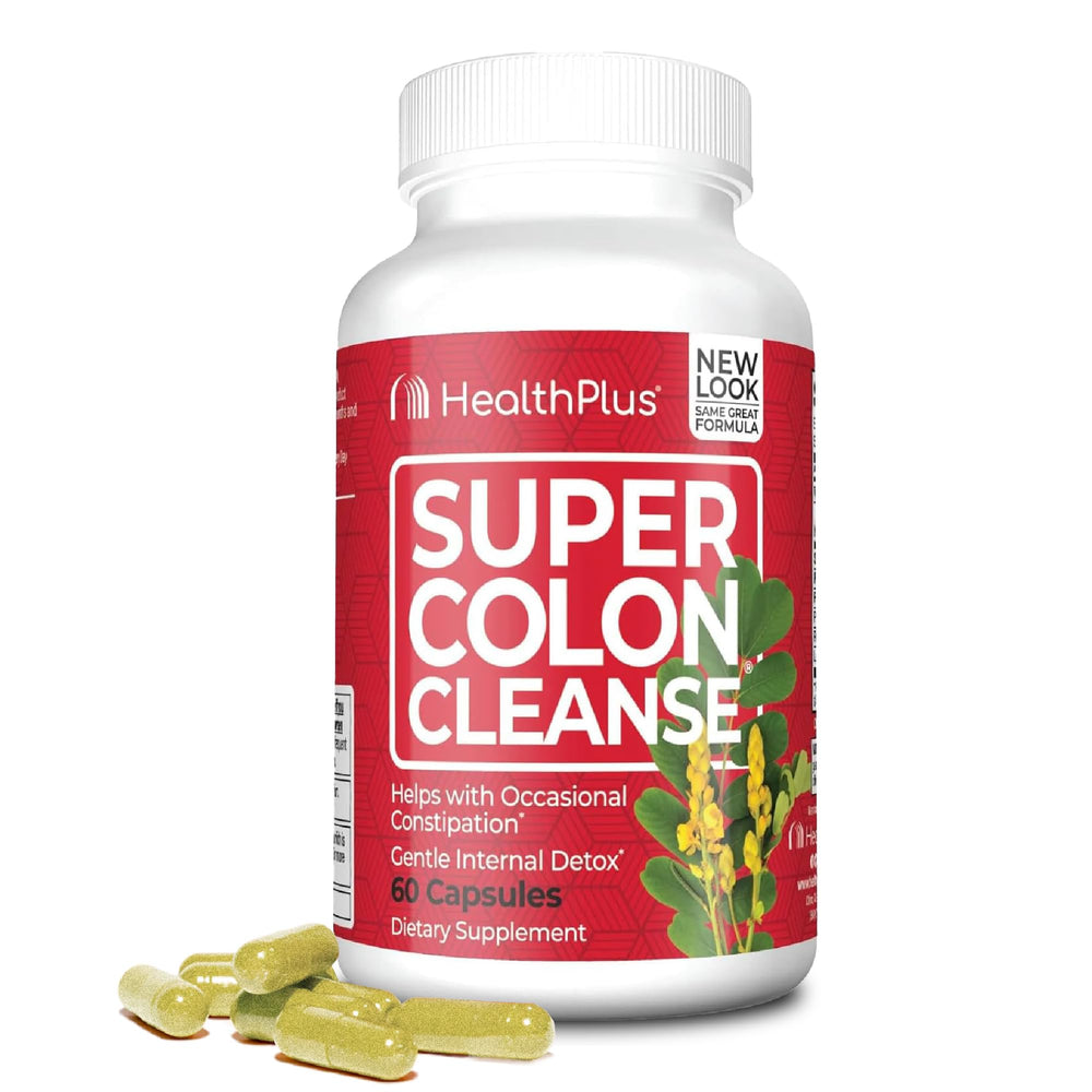 Health Plus Super Colon Cleanse bottle front showing product for digestive support