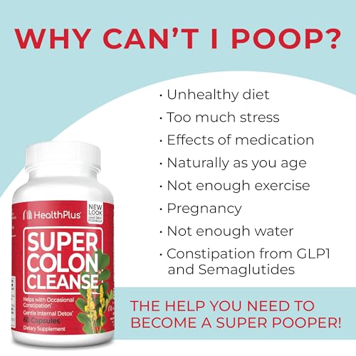 Health Plus Super Colon Cleanse capsules closeup for daily dosing