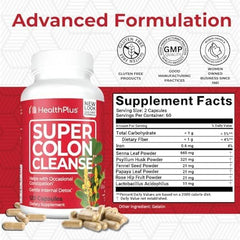 Health Plus capsules closeup highlights psyllium husk and probiotic benefits.
