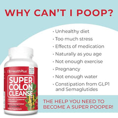 Health Plus Super Colon Cleanse capsules closeup for daily dosing